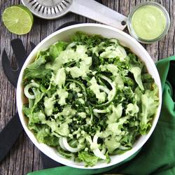 Simple Green Salad with Homemade Mayo Dressing | Punchfork