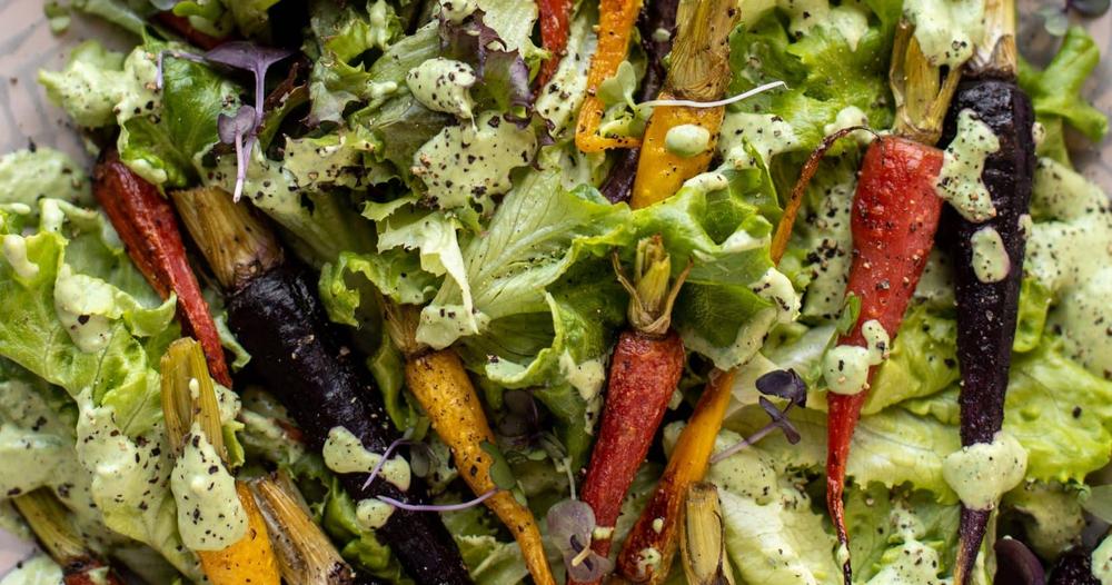 roasted carrots green goddess dressing Roasted Carrots with Green Goddess Dressing  Dianne's Vegan Kitchen