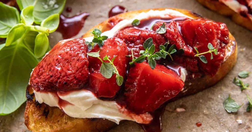 Strawberry Jam with Honey Whipped Goat Cheese | Punchfork