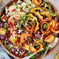 pomegranate and pear green salad with ginger dressing & NA-04.05.24AM